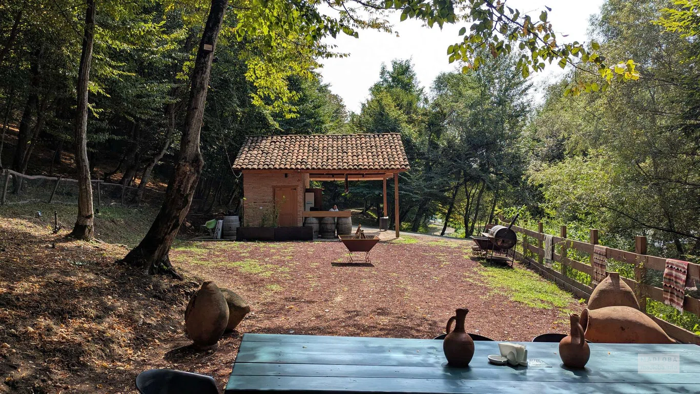 Традиционный винный домик в лесу Кварели