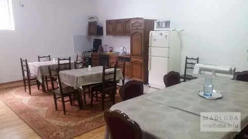Общая кухня-столовая в хостеле Lion