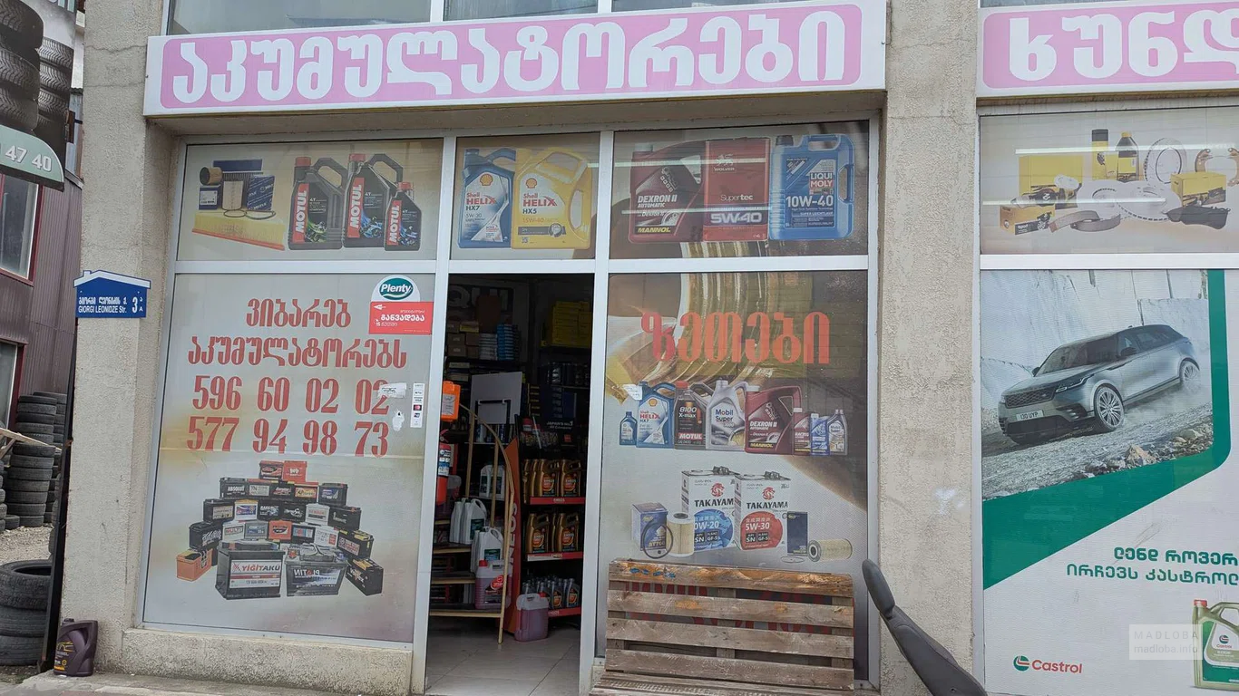 Магазин масел и аккумуляторов на Леонидзе, 3А