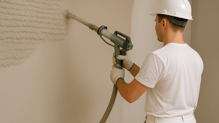 Mechanized plastering for painting