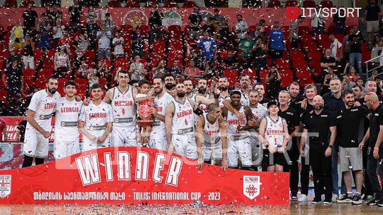 Solemn triumph: Georgian basketball players took the top of the Tbilisi International Cup