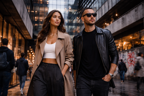 Modern couple in the city