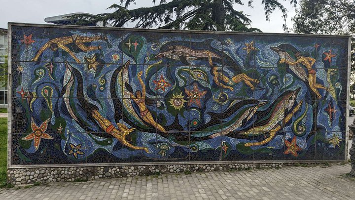Мозаика с дельфинами