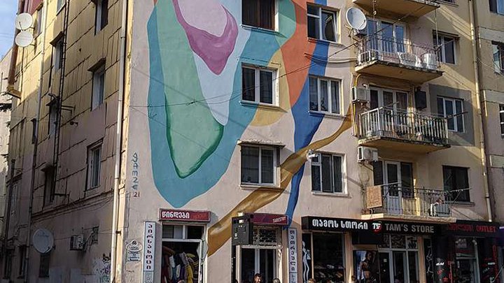 Mural "Abstraction" on Tsar Parnavaz Street
