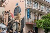 NIKO Street Art: Matthias Mross - Man With The Mule Mural