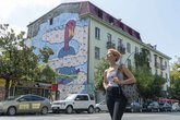 Мурал "Чиллящий фламинго"