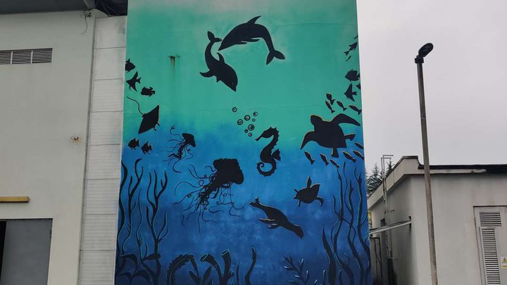 Mural "Underwater world" near the Dolphinarium
