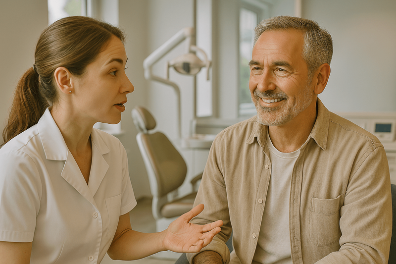A man at the dentist