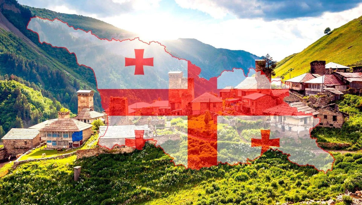 Nature of Georgia and flag