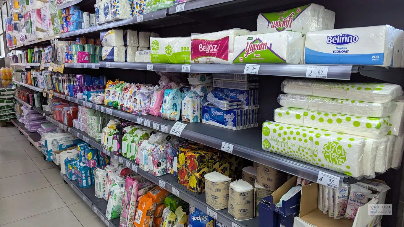 Влажные салфетки, бумага и средства для ухода в супермаркете Nikora