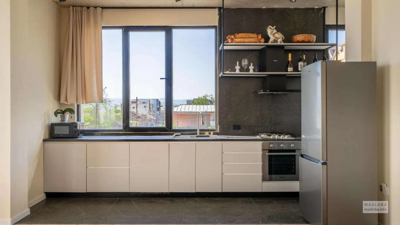 Кухня в апартаментах Niabi Loft Apartments