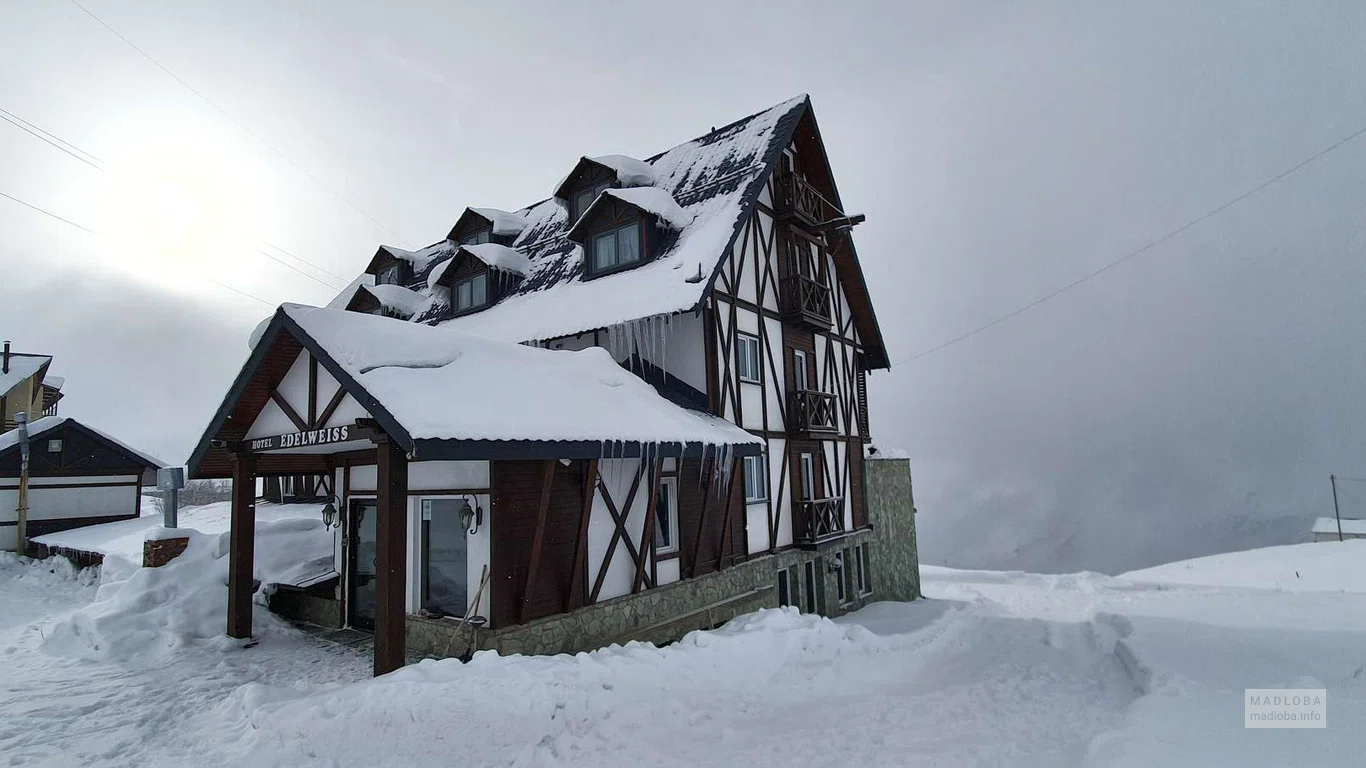 Отель «Edelweiss Hotel» в Гудаури зимой