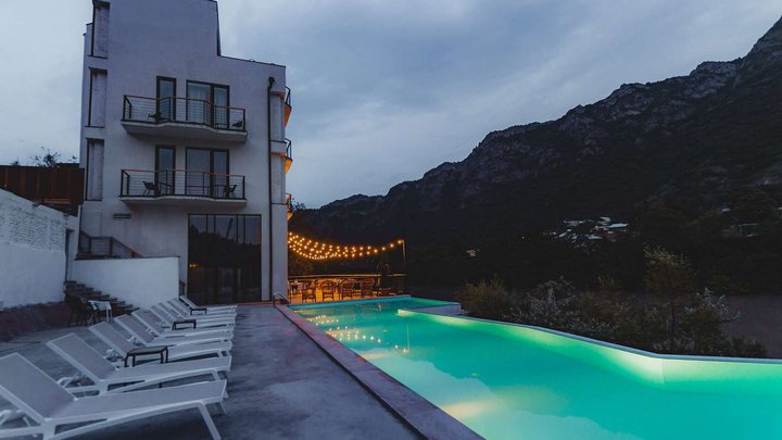 Outdoor pool at The Balcony Hotel