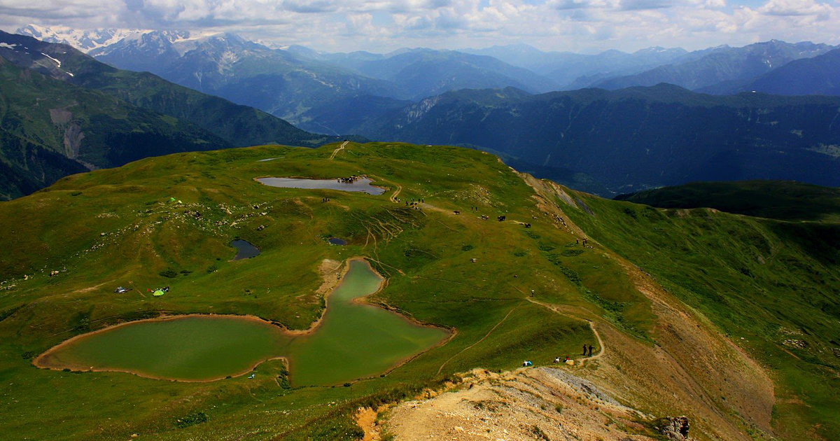 The most beautiful places in are Kuruldi Lakes in Mestia. Madloba