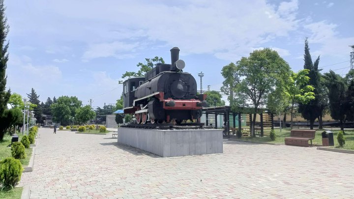 Park alley near the railway station