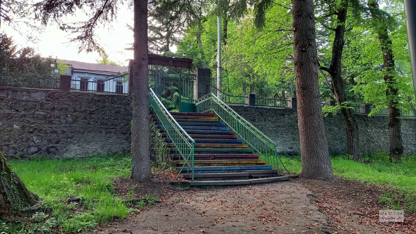 Разноцветная лестница в Парке белок