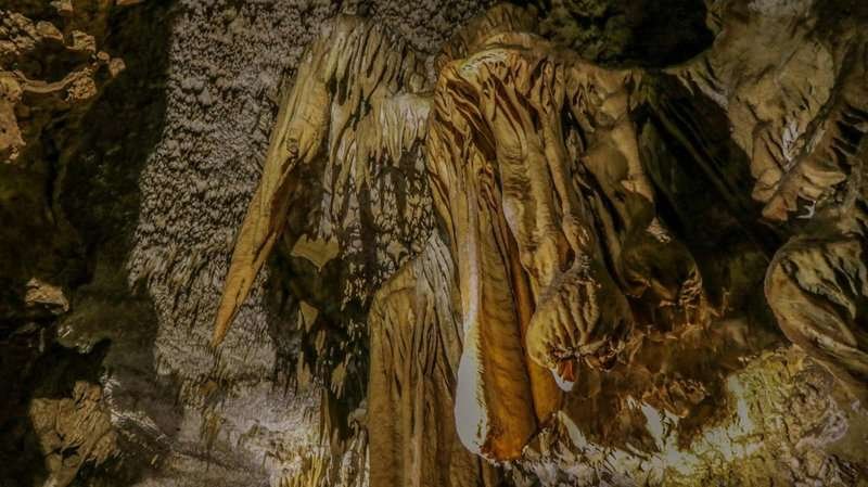 Stalactites in the Navenakhevi Cave