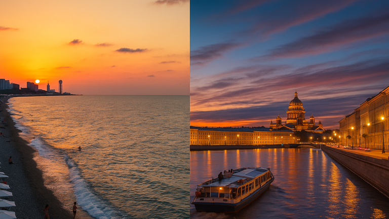 🏖️ Планируете отпуск? Совместите Чёрное море и Белые ночи🌌