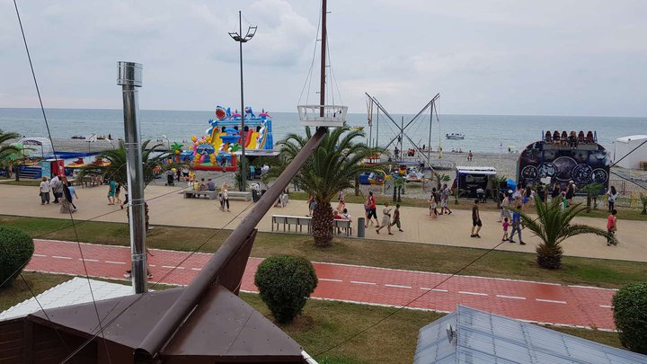 Beach near the Luna Park (children's attractions)