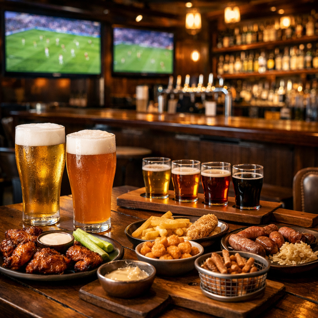 Cozy Batumi pub with beer snacks