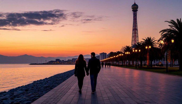 🌊 Как провести идеальный день в Батуми 2025 вдвоём — прогулки, ужин и закат у моря 🌇