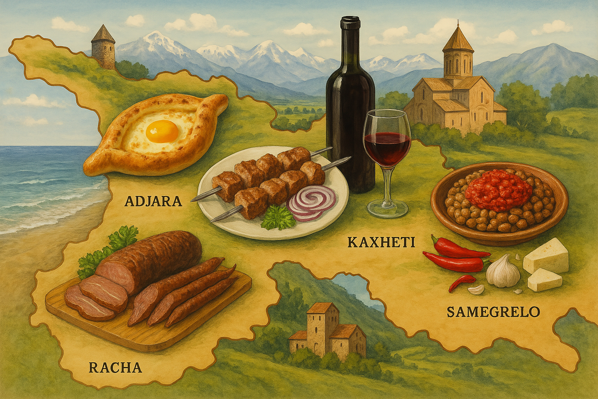 Gastronomic map of Georgia