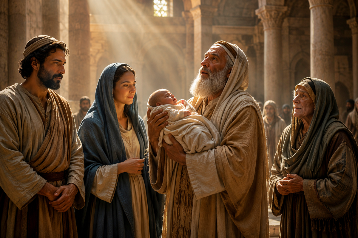 Sacred scene in the temple