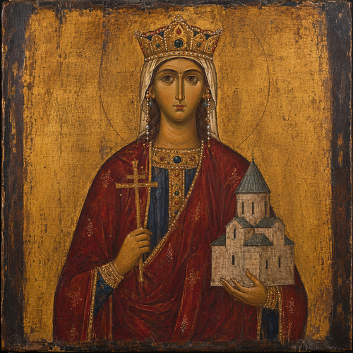 Saint Right-Believing Queen Tamar: icon in the Georgian tradition, feast day May 14