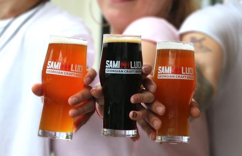 Три вида пива в баре Sami Ludi