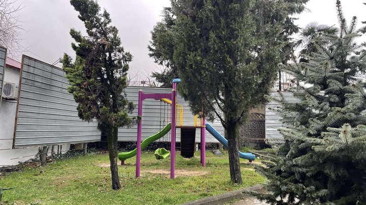 Square with children's playground