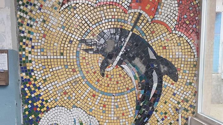 Soviet mosaic dolphin