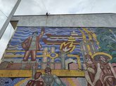 Советская мозаика "Оформление фасада" на ул. Гоголя