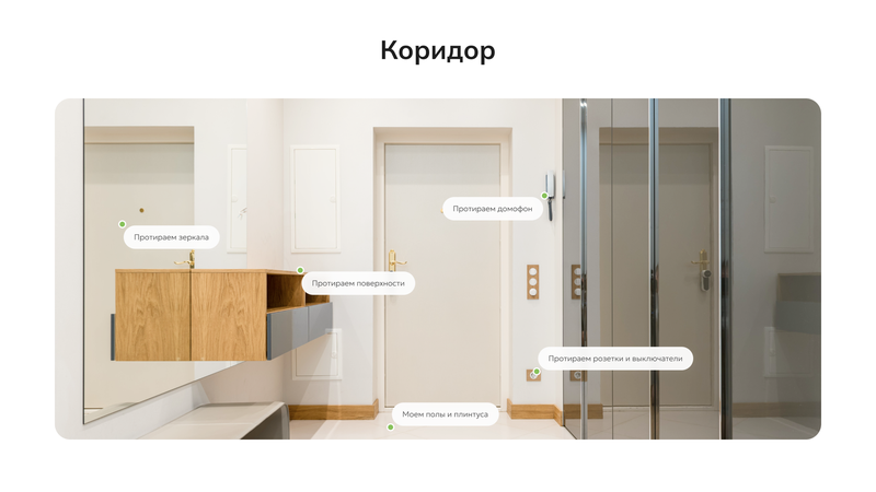 Стандартная уборка клининговой компании Greeny- Коридор