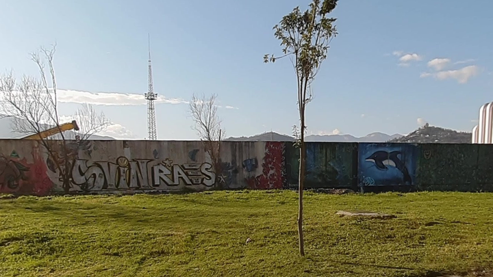 წარწერების კედელი თევზის ბაზრის წინ