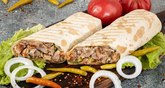 Street Food Shawarma On Charcoal