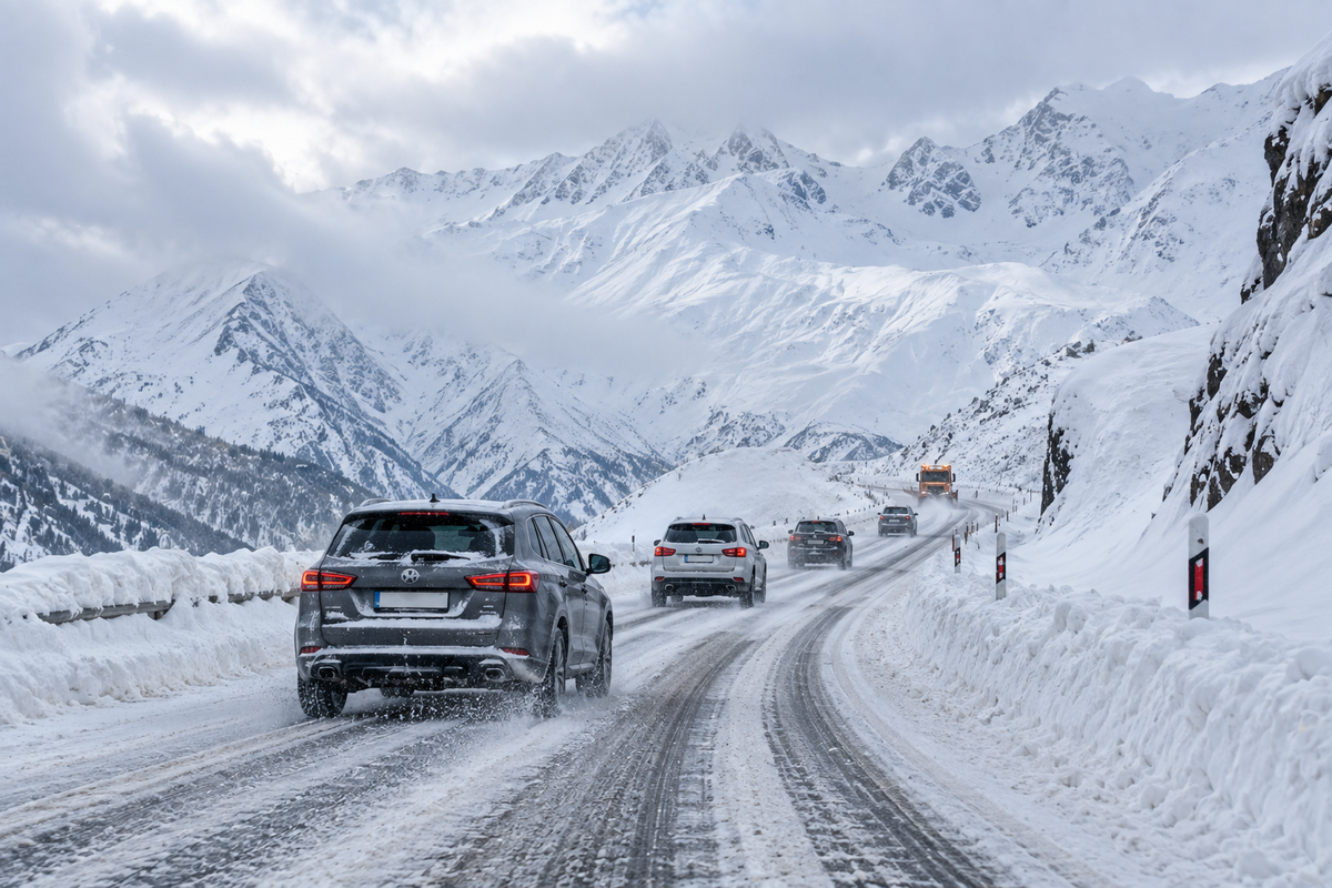 Illustration: Winter tires or snow chains are required for the road to Gudauri and Kazbegi in winter.