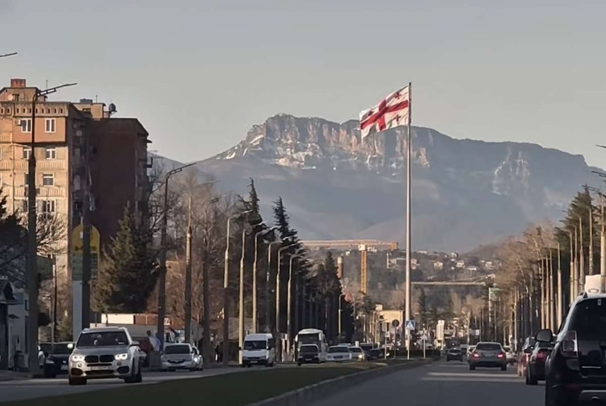 The Georgian flag in Kutaisi
