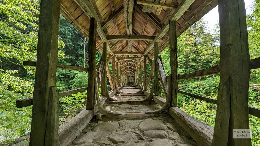 Мост Хабелашвили — старинная переправа в горах Аджарии над бурной рекой