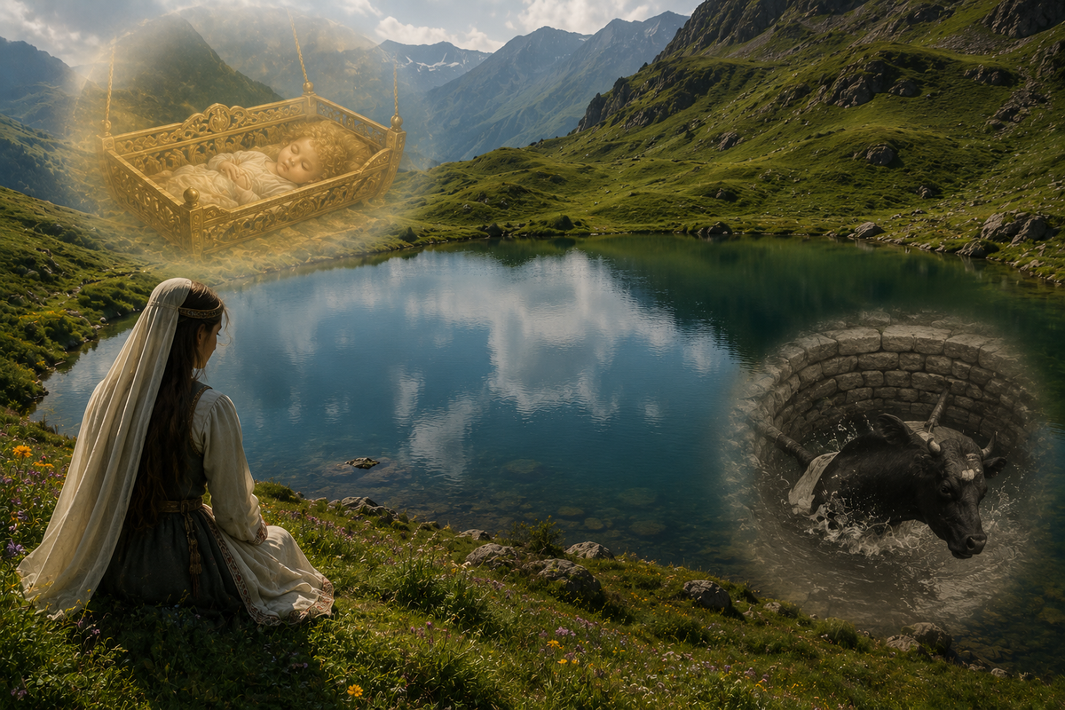 Discover the legends behind the mountain lake, where a golden cradle and ancient folklore have been passed down for generations.