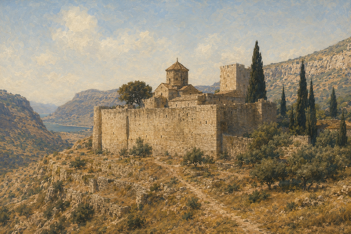 The Monastery of the Cross in Jerusalem, where a fresco bearing the signature Shota has been preserved.