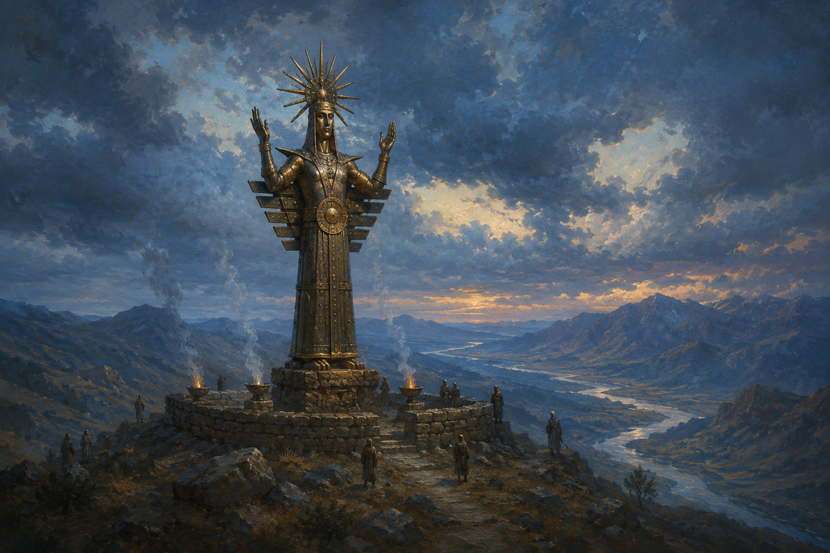 The idol of Armazi on the mountain above Mtskheta, the supreme deity of pre-Christian Kartli.