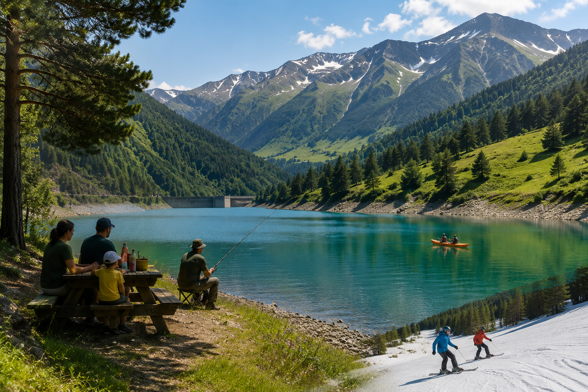 Enjoy fishing, picnics, scenic walks and winter sports at one of Racha's most beautiful mountain reservoirs.