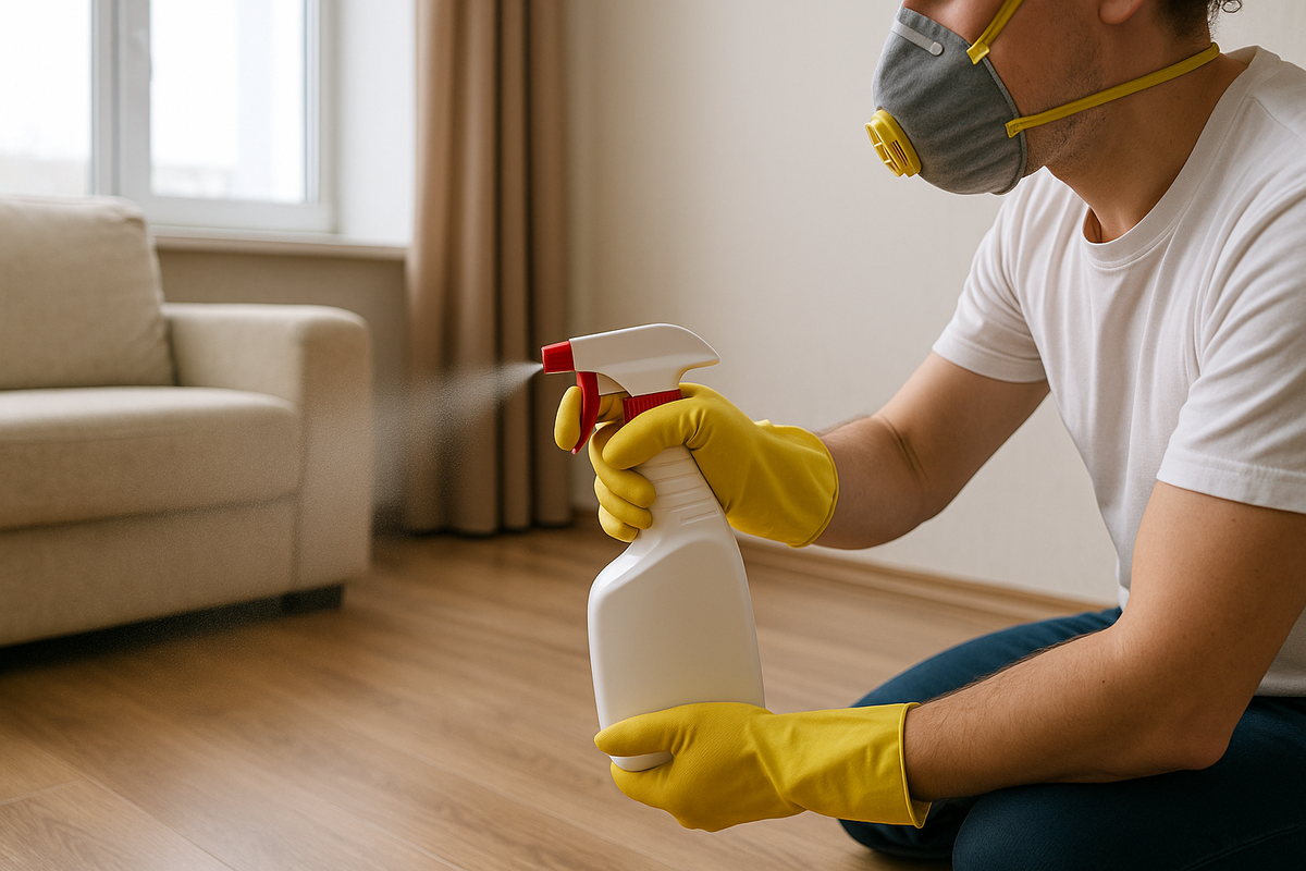 Treating your apartment with special products against fleas and other insects