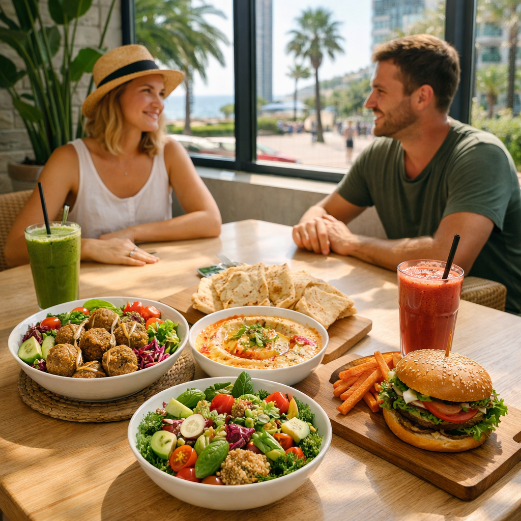 Healthy vegan lunch in Batumi café