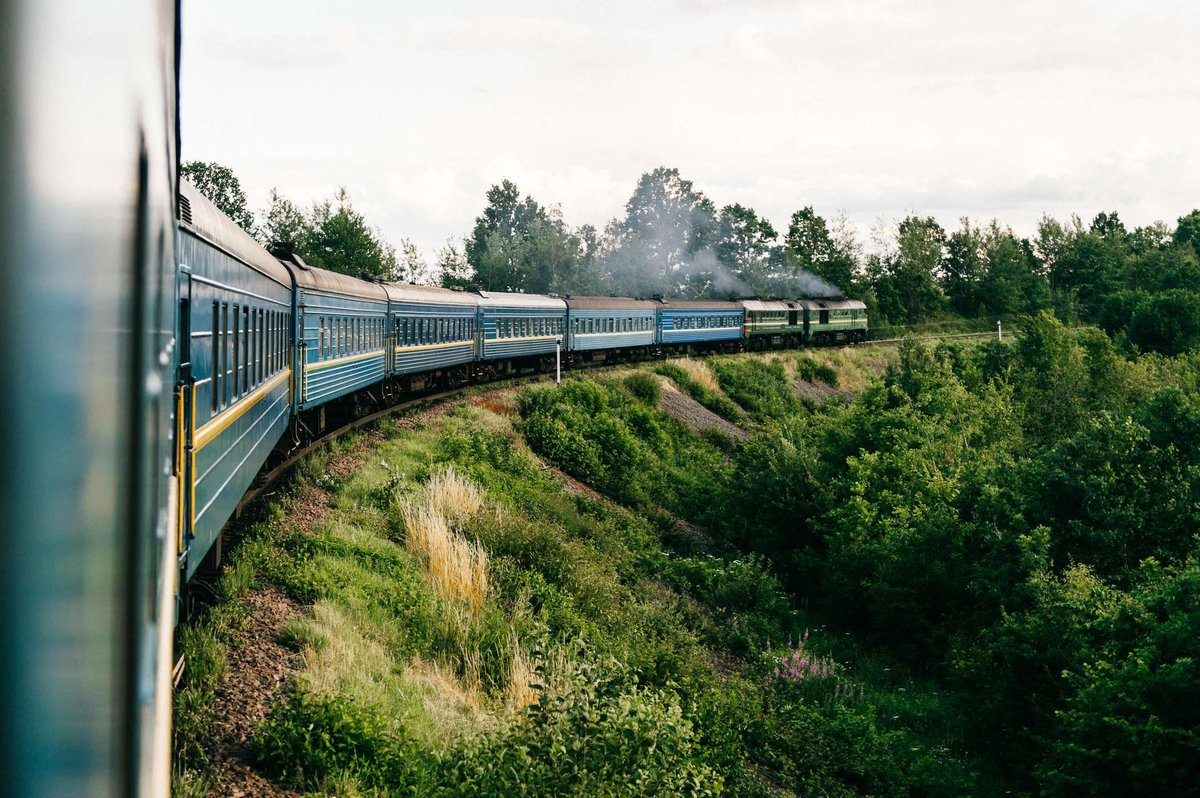 View from the window of a train carriage