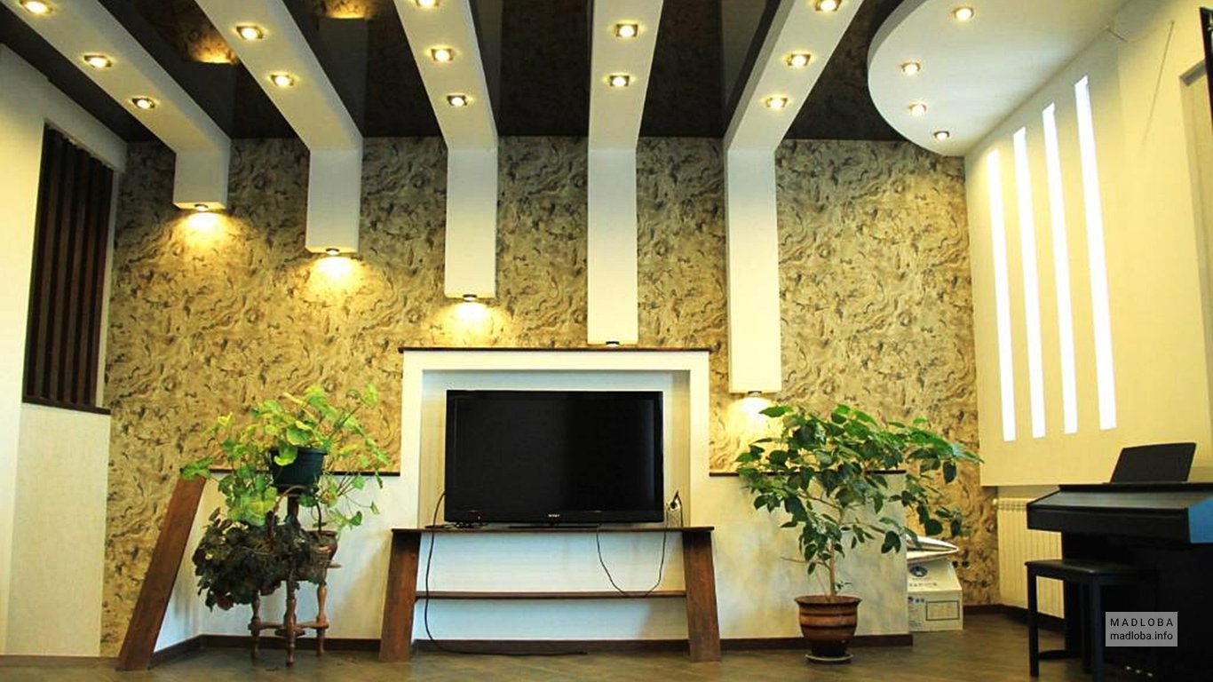 Телевизор в холле отеля Вилла Веранда