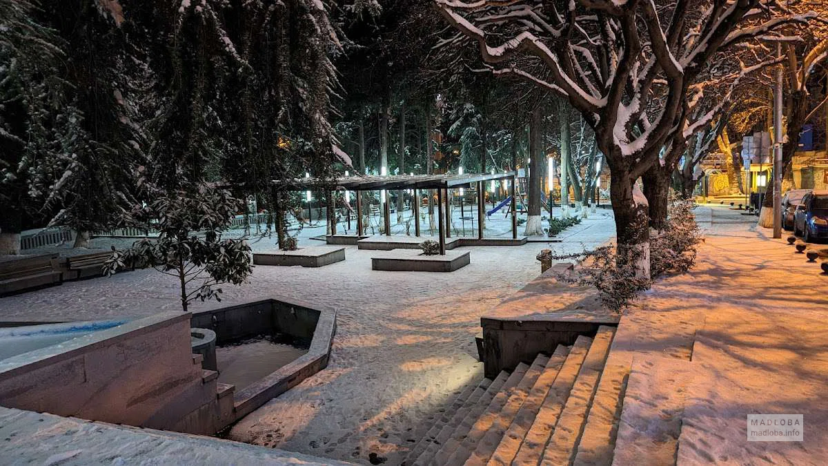 Вильнюсский парк в Тбилиси зимой