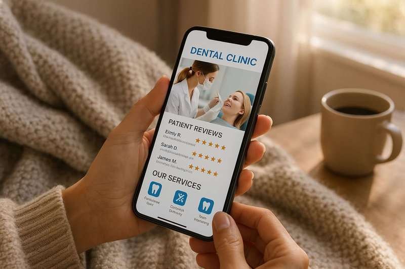 Choosing a dental clinic on your smartphone