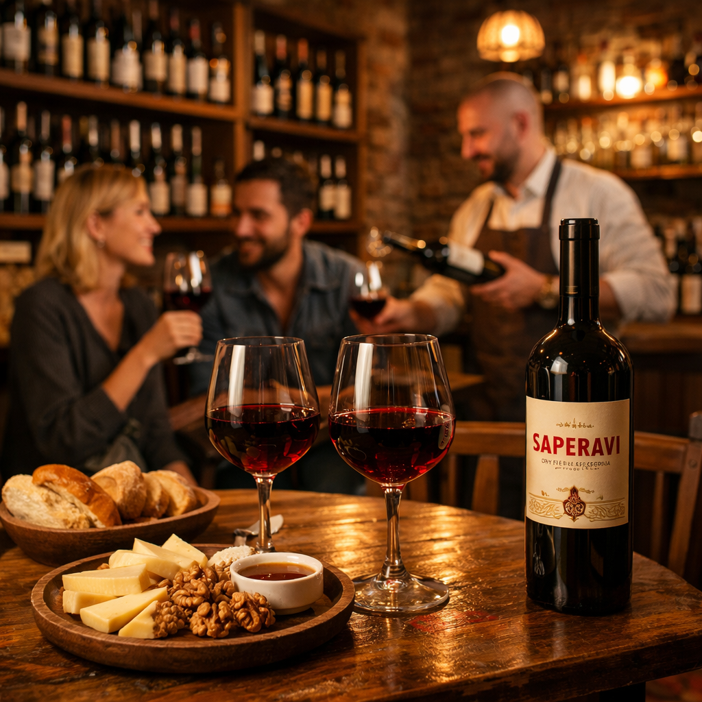 Georgian wine tasting in Batumi bar