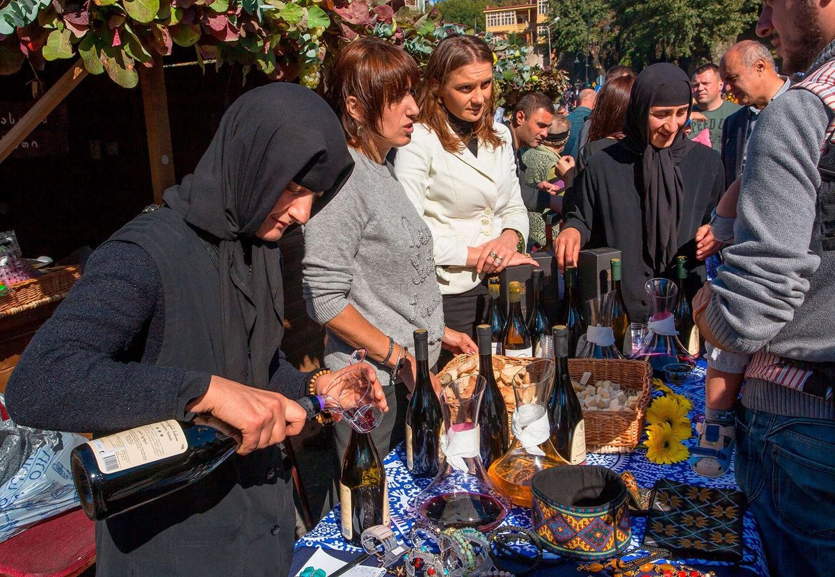 Wine tasting at the Tbilisoba festival
